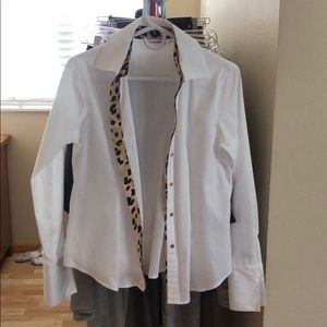 White Calvin Klein button up blouse/dress shirt
